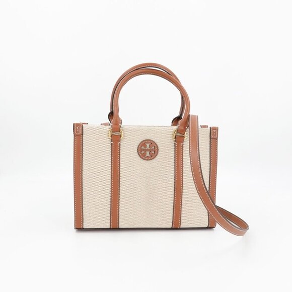 Tory Burch Handbags - Tory Burch Blake Canvas Small Tote Brown
